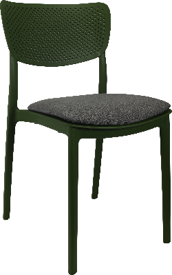 siesta lucy chair - olive green with taupe fabric cushion 