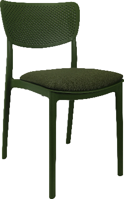 siesta lucy chair - olive green with olive green fabric cushion 