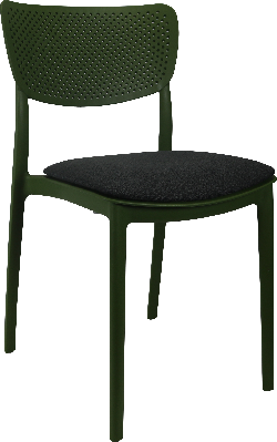 siesta lucy chair - olive green with anthracite fabric cushion 