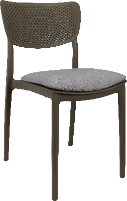 siesta lucy chair - taupe with light grey fabric cushion 