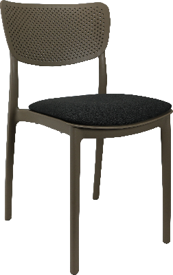 siesta lucy chair - taupe with anthracite fabric cushion 