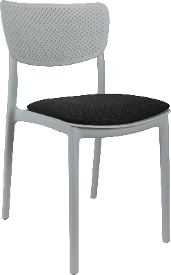 siesta lucy chair - white with anthracite fabric cushion 