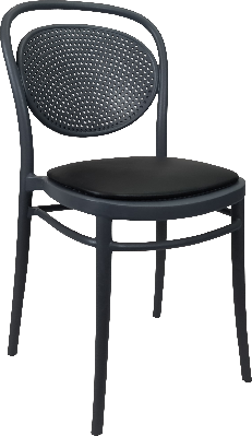 siesta marcel chair - anthracite with black vinyl cushion 