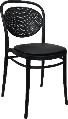 siesta marcel chair - black with black vinyl cushion 