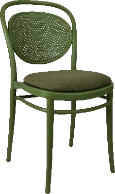 siesta marcel chair - olive green with olive green fabric cushion 