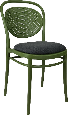 siesta marcel chair - olive green with anthracite fabric cushion 