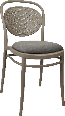 siesta marcel chair - taupe with taupe fabric cushion 