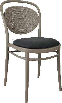 siesta marcel chair - taupe with anthracite fabric cushion 