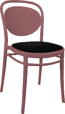 siesta marcel chair - marsala with black vinyl cushion 