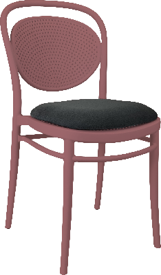 siesta marcel chair - marsala with anthracite fabric cushion 