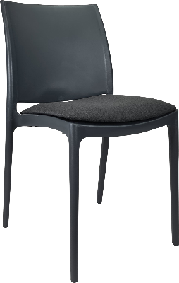 siesta maya chair - anthracite with anthracite fabric cushion 
