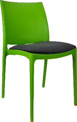 siesta maya chair - green with anthracite fabric cushion 