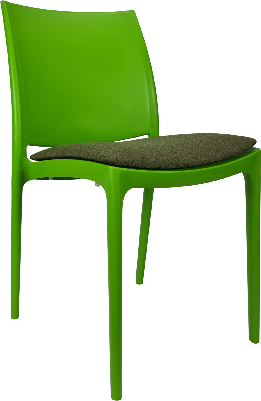 siesta maya chair - green with olive green fabric cushion 