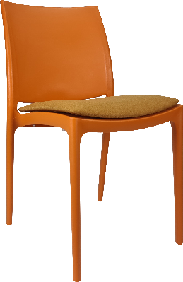 siesta maya chair - orange with orange fabric cushion 