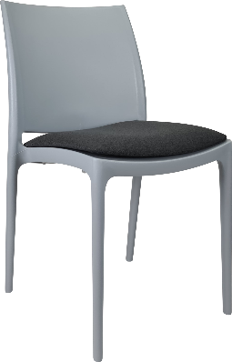 siesta maya chair - silver grey with anthracite fabric cushion 