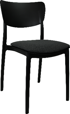 siesta monna chair - black with anthracite fabric cushion 