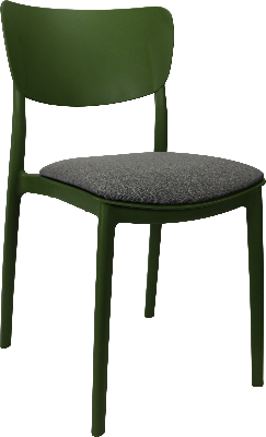 siesta monna chair - olive green with taupe fabric cushion 
