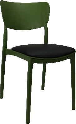 siesta monna chair - olive green with black vinyl cushion 