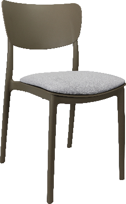 siesta monna chair - taupe with light grey fabric cushion 