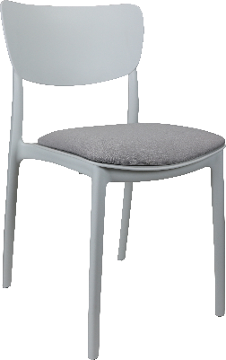 siesta monna chair - white with taupe fabric cushion 