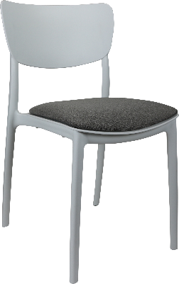 siesta monna chair - white with anthracite fabric cushion 
