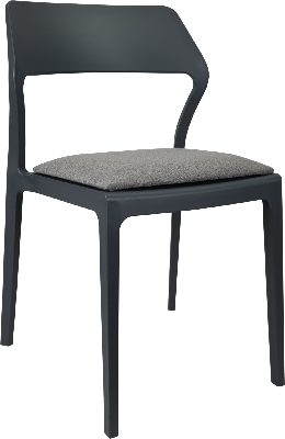 siesta snow chair - anthracite with taupe fabric cushion 