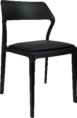 siesta snow chair - black with black vinyl cushion 