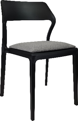siesta snow chair - black with taupe fabric cushion 
