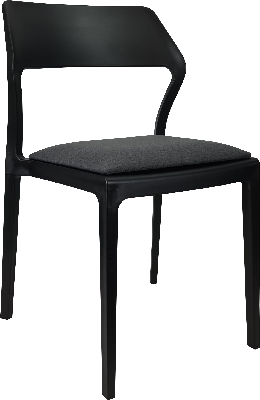 siesta snow chair - black with anthracite fabric cushion 