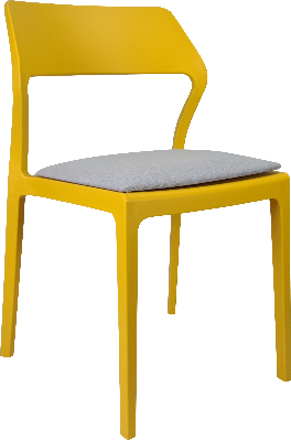 siesta snow chair - mango with light grey fabric cushion 