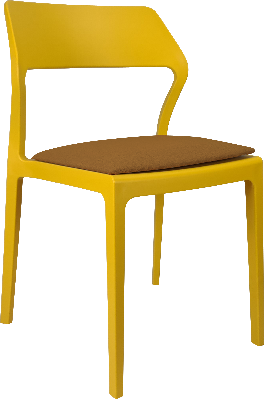 siesta snow chair - mango with orange fabric cushion 