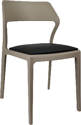 siesta snow chair - taupe with black vinyl cushion 
