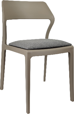 siesta snow chair - taupe with taupe fabric cushion 