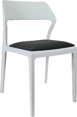 siesta snow chair - white with anthracite fabric cushion 