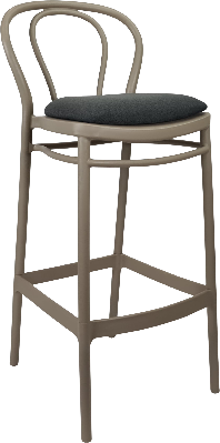 siesta victor bar stool 75cm (dry bar height) - taupe with anthracite fabric cushion 