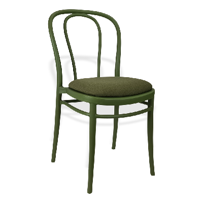 siesta victor chair - olive green with olive green fabric cushion 