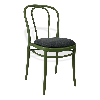 siesta victor chair - olive green with anthracite fabric cushion 