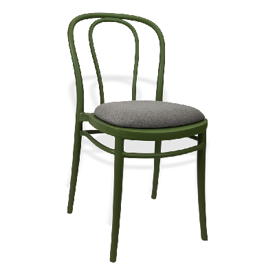 siesta victor chair - olive green with taupe fabric cushion 