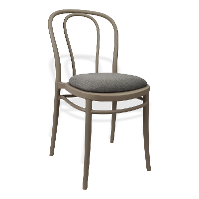 siesta victor chair - taupe with taupe fabric cushion 