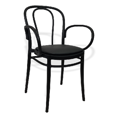 siesta victor xl chair - black with black vinyl cushion 