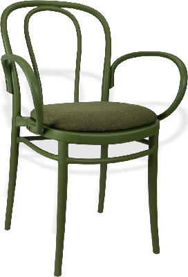 siesta victor xl chair - olive green with olive green fabric cushion 