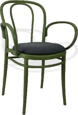 siesta victor xl chair - olive green with anthracite fabric cushion 