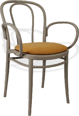siesta victor xl chair - taupe with orange fabric cushion 