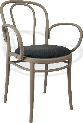 siesta victor xl chair - taupe with anthracite fabric cushion 