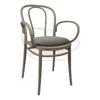siesta victor xl chair - taupe with taupe fabric cushion 