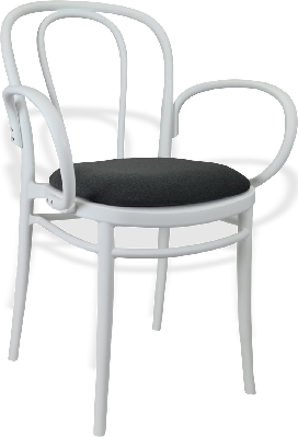 siesta victor xl chair - white with anthracite fabric cushion 