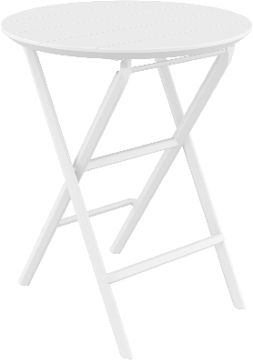 siesta helen folding table 60 round - white 