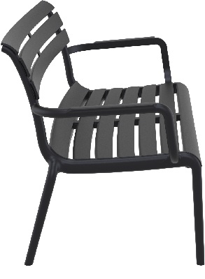 siesta paris 2 seat bench seat - black 