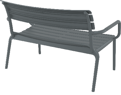 siesta paris 2 seat bench seat - dark grey 