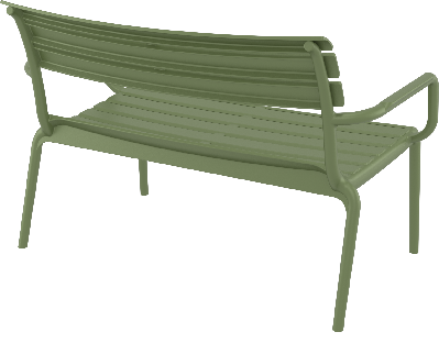 siesta paris 2 seat bench seat - olive green 